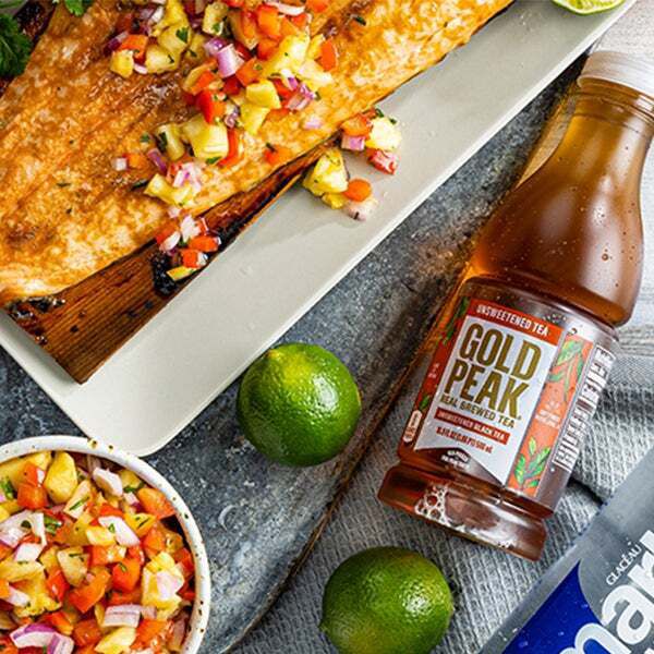 Cedar Plank Salmon with Pineapple Salsa